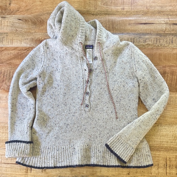 Patagonia women’s large hoodie wool sweater pullover ranchito - Picture 1 of 8